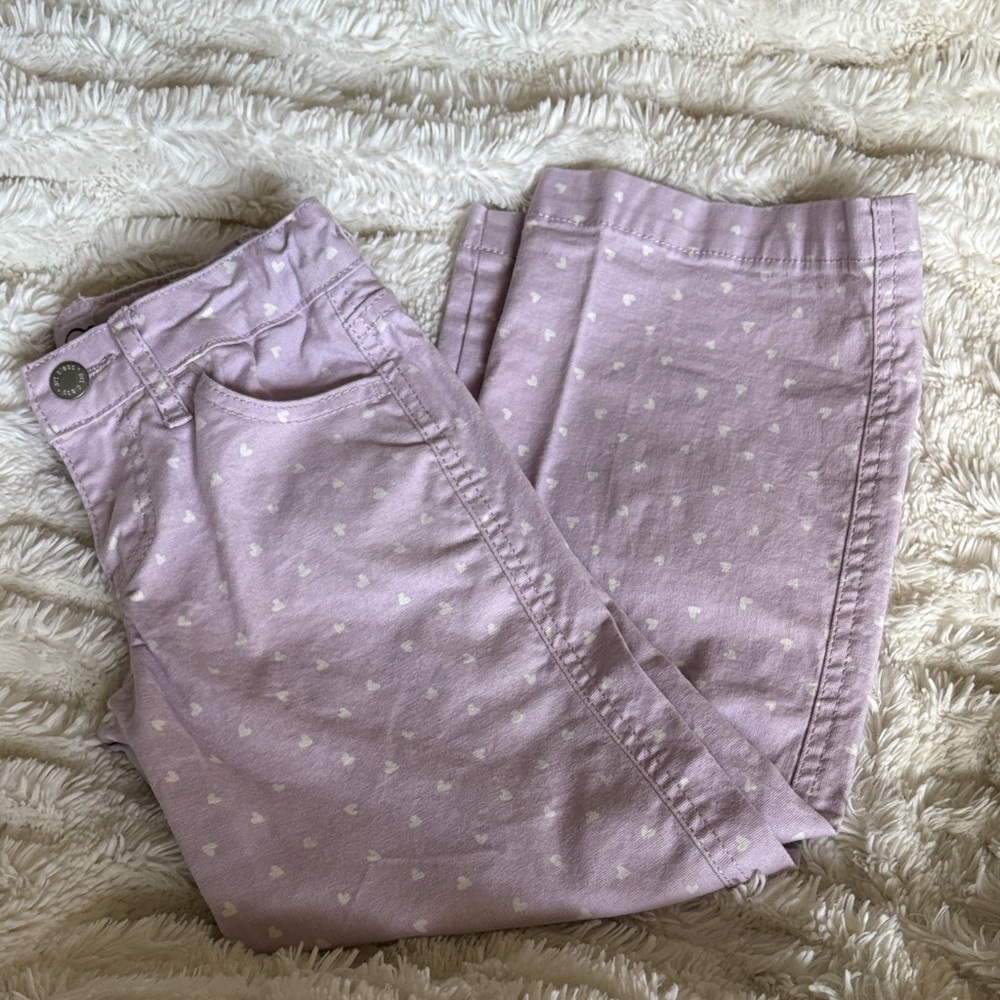Art Class Lavender Heart Print Jeans